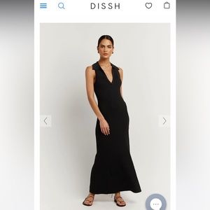 DISSH Fenton Black Collared MIDI Dress